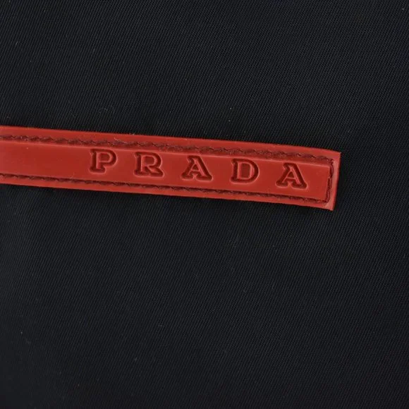 PRADA "Linea Rossa": Navy Blue, Tessuto Nylon & Logo Duffel/Weekender Bag (td) - Picture 3 of 13